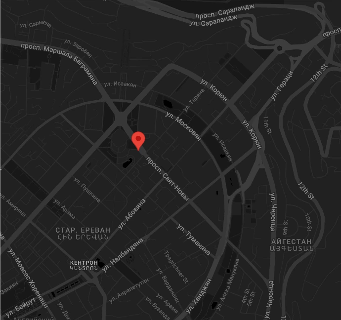 Map showing the location of DESSANGE Armenia in Yerevan